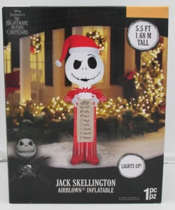 Gemmy Jack Skellington w/Wish List Christmas Airblown Inflatable 5.5 FT - Picture 1 of 6