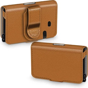 Leather Case Tandem Insulin Pumps Diabetic Storage Carrying Case Belt Clip Brown - Picture 1 of 12