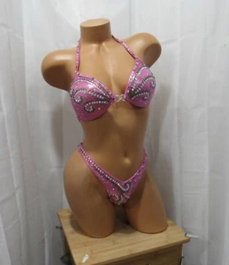 competition FIGURE  posing suit HOT PINK  hologram brand new never worn  - Picture 1 of 2