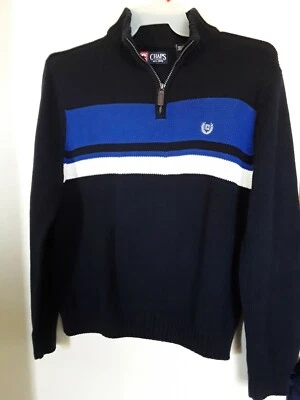 Chaps Men Sweater Size l 1/2 Zip Mock Neck Navy Blue - Image 1 of 3