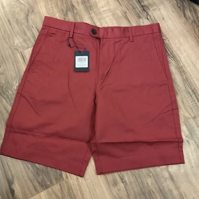 Charles Tyrwhitt shorts slim fit New linen cotton sz 30 Rust - Image 1 of 3