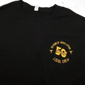 JUDAS PRIEST 50 YEARS HEAVY LIFTING LOCAL CREW TEE T SHIRT Mens L Concert Tour - Picture 1 of 2