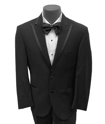 Chaqueta de esmoquin negra Calvin Klein para niños solapas de pico con ribete de satén talla 8 Foto 1 de 4