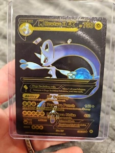 M Mewtwo X EX Black Foil Fan Art Vinyl Collector Pokemon Card - Picture 1 of 5