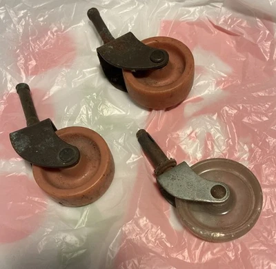 Vintage Caster Wheel Lot of 3 Plastic - Image 1 of 4