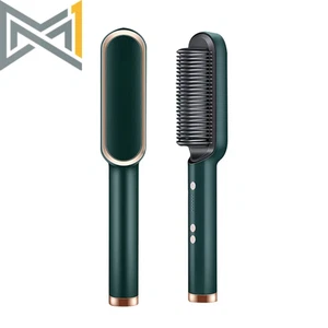 New Hair Straightener Ceramic Hot Comb 2 in 1 Electric Straighten Hair Brush Neg - Bild 1 von 14