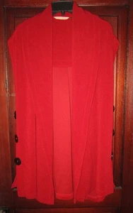 Soft Surroundings Sz M Open Vest Jacket Coat Duster Cardigan Red Shawl Textured - Picture 1 of 3
