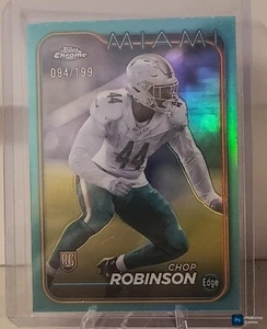 2024 Topps Chrome - #225 Chop Robinson [Aqua Refractor] 094/199 Rookie RC - Picture 1 of 4