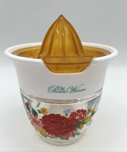 Pioneer Woman Glass Citrus Juicer Sweet Rose Floral Lid & Measurement Marking - Bild 1 von 9