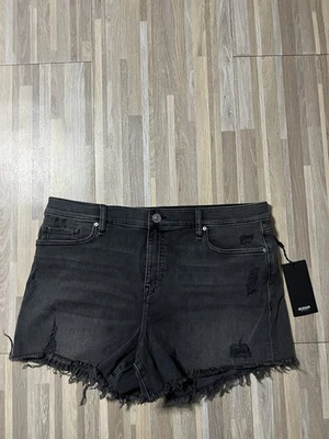 Hudson 短裤女式 32 黑色牛仔布全新带标签 115 美元 MSRP — 第 1/4 张图片