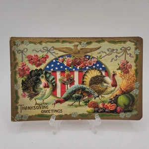 Antique Postcard Thanksgiving Turkey Mentions 1912 Election Disappointment - Picture 1 of 3