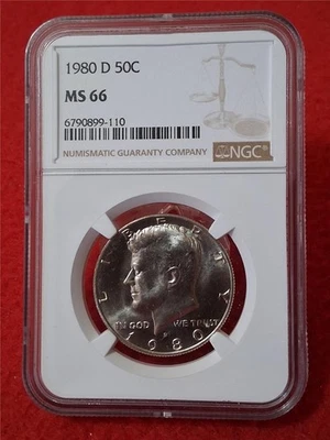 1980-D KENNEDY HALF DOLLAR   NGC MS 66                                  #MF-5158 - Image 1 of 2