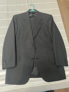 Oxxford Clothes Gray Pinstripe Suit 42R 2 Piece Wool 37x28 Red Stripe - Picture 1 of 24
