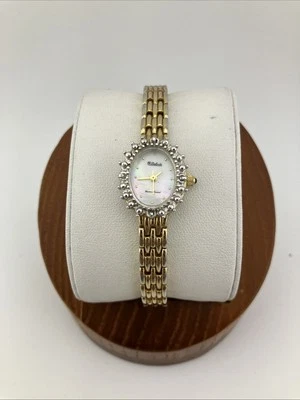 Reloj De Colección Dufonte por LP Damas 18mm Tono Dorado Bisel Diamante Cuadrante MOP 7" - FUNCIONA Foto 1 de 4