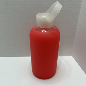 bkr Sheer Pink Glass Water Bottle (16oz) 8” x 3” New! - Picture 1 of 6