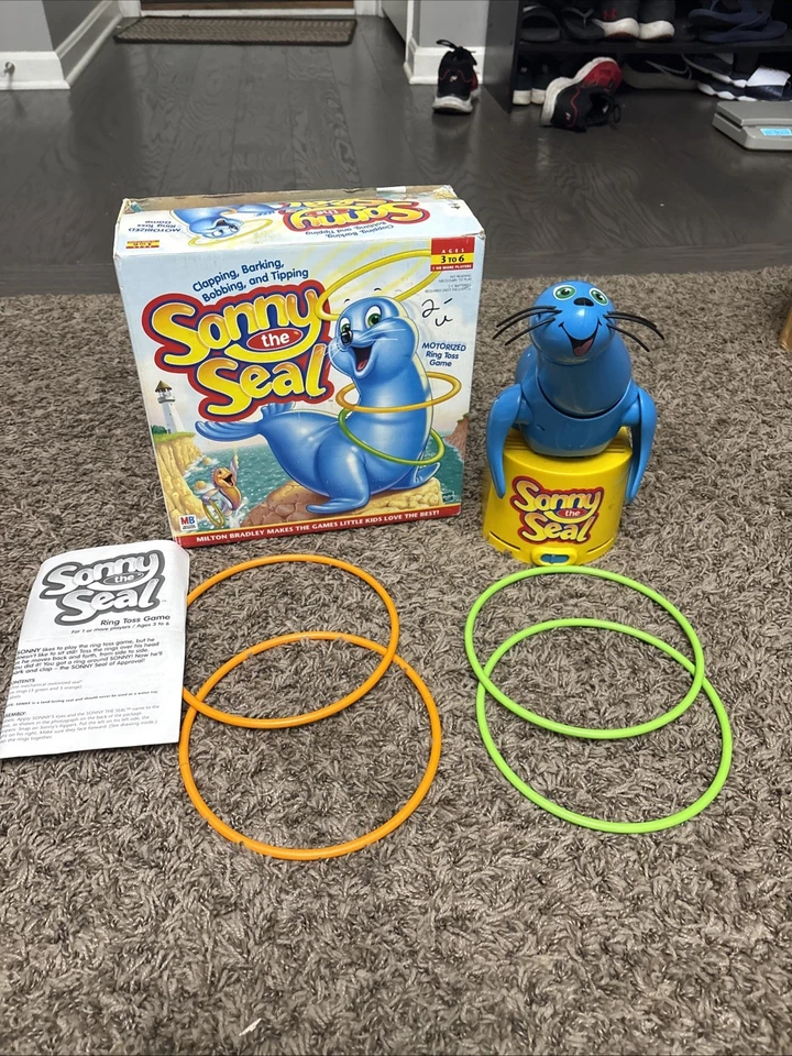 Vintage 1998 Sonny the Seal Ring Toss Game Milton Bradley Tested Working 4 Rings - Image 1 of 1