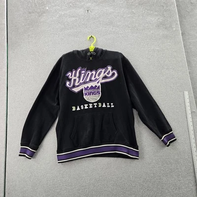Sacramento Kings Hombres Sudadera con Capucha L Negra UNK Estampado Gráfico Vellón LEER Foto 1 de 4