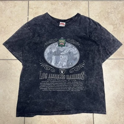Vintage Los Angeles Raiders Shirt Mens Black NFL Football Graphic Tee Retro 90s - Image 1 of 4