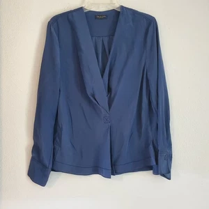 Rag & Bone Bluse Damen groß blau Seide leicht elegant - Bild 1 von 8