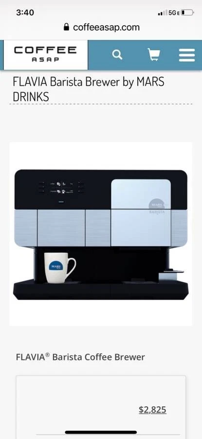 Máquina cafetera Mars Drinks Flavia Barista Espresso Latte Mocha Cappuccino Foto 1 de 2