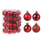 24Pcs Red 1.57 Inch Christmas Balls Shatterproof Ornaments Balls
