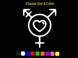 LGBTQ Símbolo del Orgullo Corazón Alquimia Vinilo Ventana Pegatina de Pared ELIGE TALLA COLOR - Imagen 1 de 2
