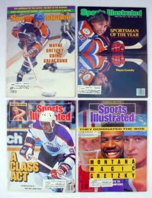 4 Sports Illustrated Magazine Wayne Gretzky Feb 1982 Dec 1982 May 1988 1989 - Image 1 of 4