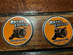2 x Royal Enfield  AUS SELLER. 70 mm tank badge alloy motorcycle  good quality - Picture 1 of 5