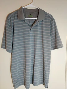 David Taylor Pro Blue Striped Polyester Golf Polo Men’s Size M - Picture 1 of 3
