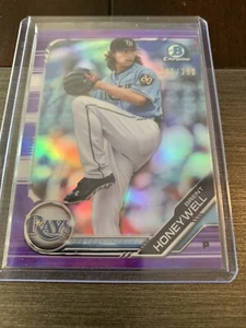 Brent Honeywell 2019 Bowman Chrome Purple Refractor /250 #’d BCP88 Rays Mint - Picture 1 of 5