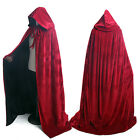 Hooded Velvet Halloween Cloak Cape Wizard Vampire Witch Wedding Gothic Medieval