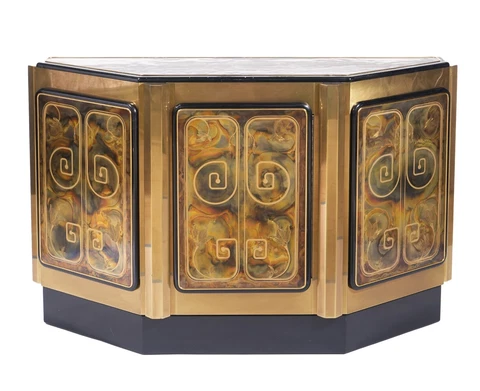 Bernhard Rohne For Mastercraft Brass Credenza Cabinet Console Cover