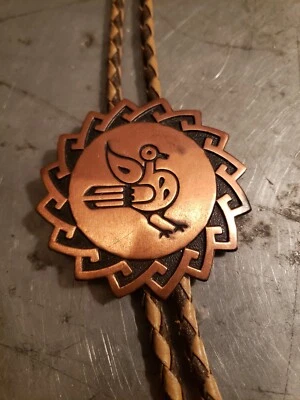 Corbata Western de cobre macizo Bolo pájaro nativo Foto 1 de 4