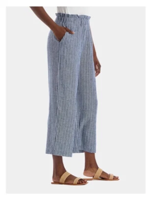 NUEVO CON ETIQUETAS LAUNDRY BY SHELLI SEGAL Pantalones Pierna Ancha Mezcla Lino Talla Grande $89 Foto 1 de 4