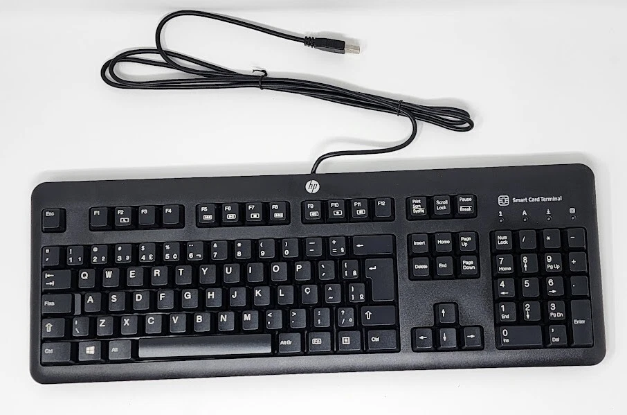 HP Wired USB Portuguese (Brazil) Keyboard w/ Smart Card Reader Model KUS1206 - Image 1 of 4