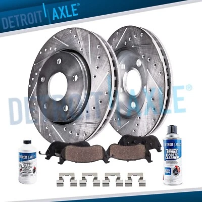 12.40" Rear Drilled Rotors Brake Pad Kit for Chevy Impala Malibu LaCrosse Regal - Image 1 of 4
