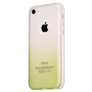 COQUE iPHONE 5C BLANCHE & VERT DEGRADÉ SILICONE SEMI-RIGIDE (TPU) - Photo 1 sur 4