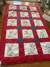 Vintage Hand Made Cat Quilt 83" x 54"