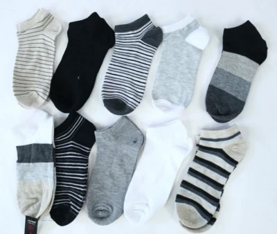 Meias femininas No Boundaries pacote com 10 preto branco corte baixo 4-10  - Imagem 1 de 4