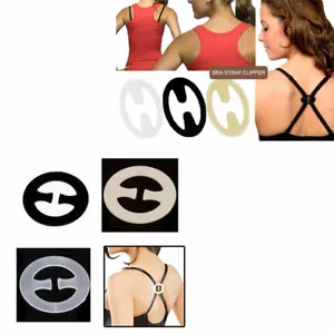 12 Circle & 12 Oval Conceal Bra Strap Racerback Clips in Beige Black Clear - Picture 1 of 3