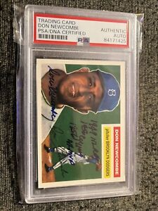 1995 Topps Archives Brooklyn Dodgers #158 Don Newcombe Signed PSA Stats Auto