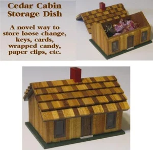 Cedar Cabin Storage Dish Christmas Children Gift Jewelry Box Sewing Money Candy - Picture 1 of 2