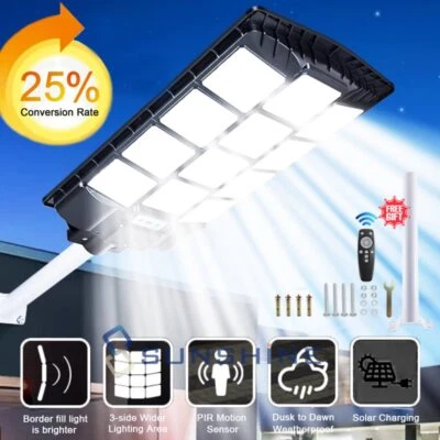 Solar Wall Light Pathway Motion Sensor 8700W LED Bulbs Outdoor Lamps Waterproof - Image 1 of 4