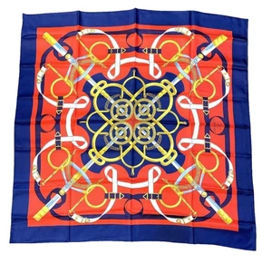 HERMES Scarf Carre 90 silk Pellier 2 made in France 413 - Picture 1 of 9