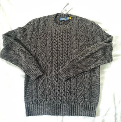 Para hombres Polo Ralph Lauren Icónico Pescador Grueso Aran Cable Tejido Suéter Talla M Foto 1 de 4