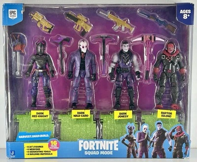 Fortnite Squad Mode "Dark Legends" Action Figure 4-Pack W/ Raptor Glow — 第 1/4 张图片