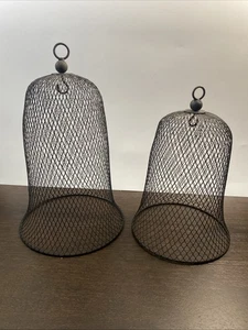 Vintage cloche Mesh Dome Bell Set 2 Knob,Beautiful Pieces - Picture 1 of 3
