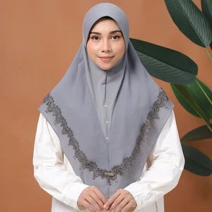 Stickerei Hijab Amira Frauen Muslim Schal Gebet Kopfbedeckung Islamisches Kopftuch - Bild 1 von 39