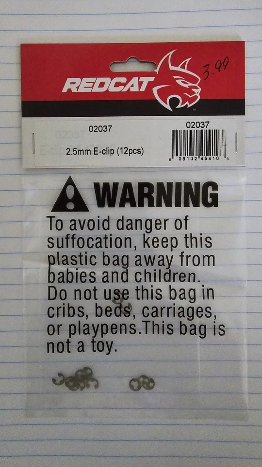 REDCAT RACING 02037 E CLIP 2.5MM -  (12PCS) REDCAT RACING PART #02037 - Image 1 of 1