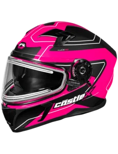 Castle X CX390 Atlas Electric Snowmobile Helmet Matte Pink Glo/Black sizes S-XL - Picture 1 of 3